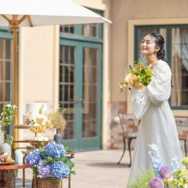 ヨーロッパを感じるガーデンは花嫁のドレスもより可愛く映える