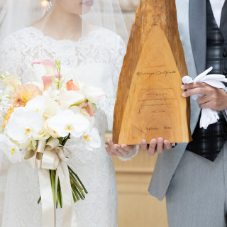 お二人がこだわってご用意した『木の結婚証明書』とてもおしゃれです!