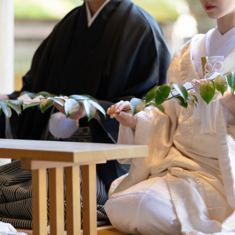 玉串奉奠に託す、感謝と誓いの真心。
― 神前にて、静かに紡がれる夫婦の絆 ―