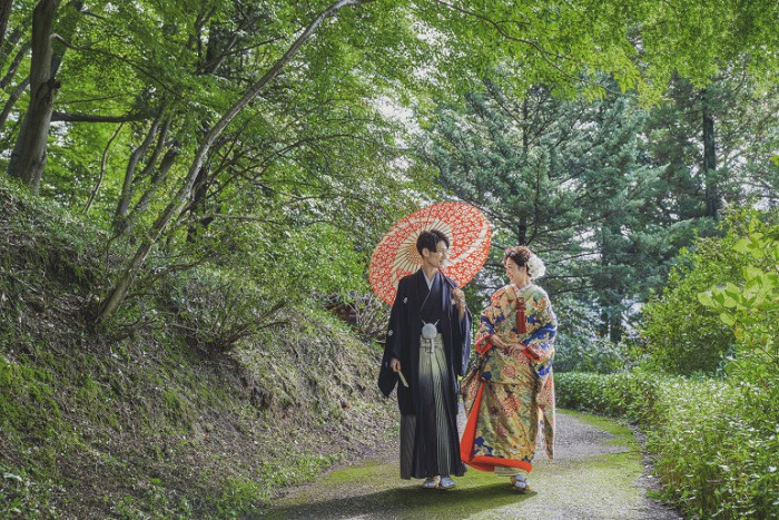 1万坪の日本庭園にて、素敵なロケーション撮影