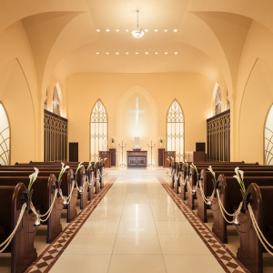 あたたかみのある赤坂ル・アンジェ教会のチャペル|赤坂ル・アンジェ教会の写真(23220099)