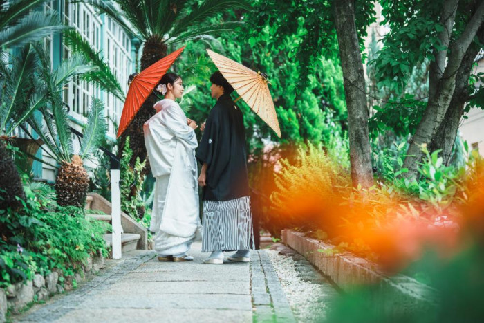 異人館に和装でレトロ浪漫の雰囲気も
