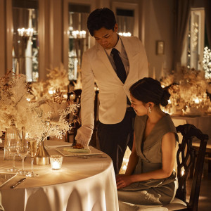 ナイトならではのロマンチックな演出|アーカンジェル迎賓館（仙台）/テイクアンドギヴ・ニーズウェディングの写真(54739371)