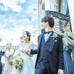 ゲストからの祝福をたくさん受けて|北山ル・アンジェ教会の写真(55435625)