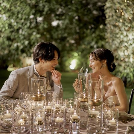 キャンドルやライトの光がきらめくトワイライトのガーデン|ニーズ広島 by T&G WEDDING(旧 アーククラブ迎賓館 広島)の写真(54725254)