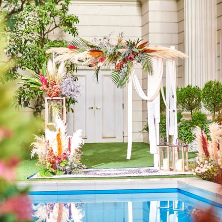 パンパグラスを使った装飾で華やかに♪|ニーズ広島 by T&G WEDDING(旧 アーククラブ迎賓館 広島)の写真(10762499)