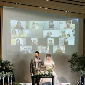 どこにいてもお祝いできる”オンラインウェディング”。ラ・クールの結婚式の新しい形として、オンライン挙式【iwai】がこの度誕生致しました！|レストラン ラ・クールの写真(19390212)