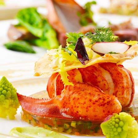 目利きのシェフが仕入れた新鮮なオマール海老に地場産野菜のジュレを添えて|ハミングプラザVIP新潟の写真(19644810)