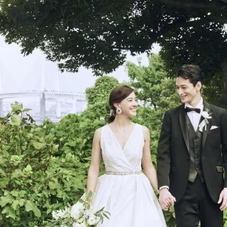 お気に入りのドレスで写真撮影