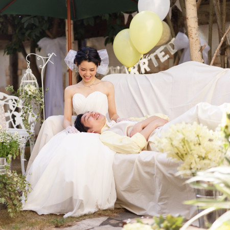 ガーデンを可愛く飾ってゲストにおもてなし！
ガーデンウェディングもおすすめです♪