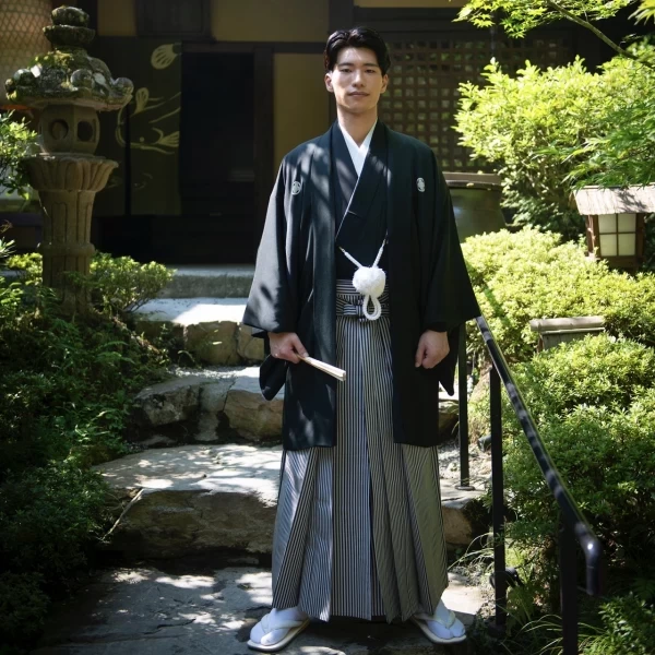 紋服を身にまとい凛とした姿の新郎様を撮影いたします。