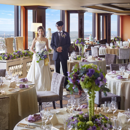 レストランウェディング「パガニーニ」絶品フレンチをご堪能いただけます☆地上130mから見る景色は絶景!浜松を一望しながら御披露宴はいかがですか♪