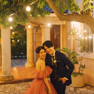 煌めくイルミネーション、灯るキャンドル、優しく照らす月明り、心に残る一時を|ENSOLEILLE（アンソレイエ）～VILLAGE WEDDING～の写真(54613697)