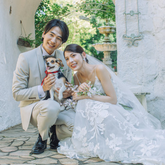 もちろん家族の一員であるペットの参加も大丈夫*数あるフォトスポットで沢山の思い出を残そう