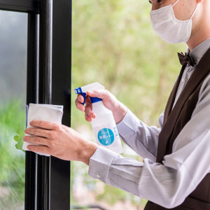 【感染予防対策】定期的な清掃・換気の実施 接触が多い箇所のアルコールでの除菌を実施しております|アーセンティア迎賓館(柏)の写真(15148160)