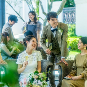 開放感あふれる貸切ガーデン☆ゲストも新郎新婦も自由にご利用いただけます♪|アーセンティア迎賓館（高崎）/テイクアンドギヴ・ニーズウェディングの写真(55877220)