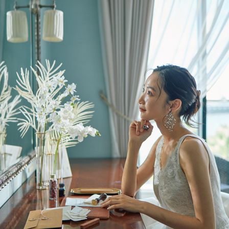 ゆったりとした時間が流れるブライズルーム。|ニーズ神戸山手 by T&G WEDDING(旧 山手迎賓館 神戸)の写真(56911681)