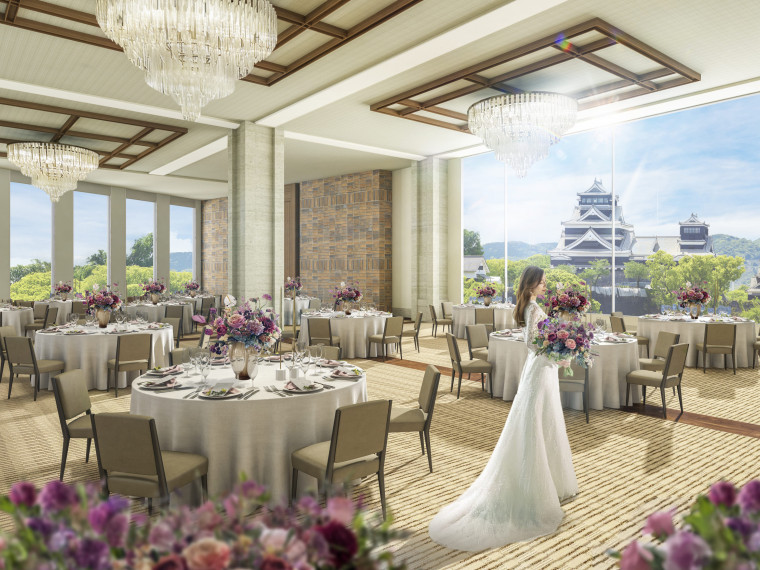 熊本城が一望できる絶好の会場で心に残る一日を