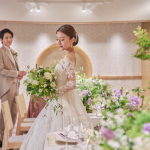 夫婦円満を表すメインバック装飾写真映えも|桜鶴苑の写真(51850236)
