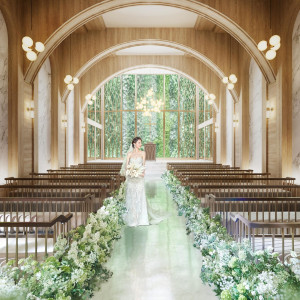 26年8月、木×緑のチャペルへリニューアル|北山迎賓館/テイクアンドギヴ・ニーズウェディングの写真(56636889)