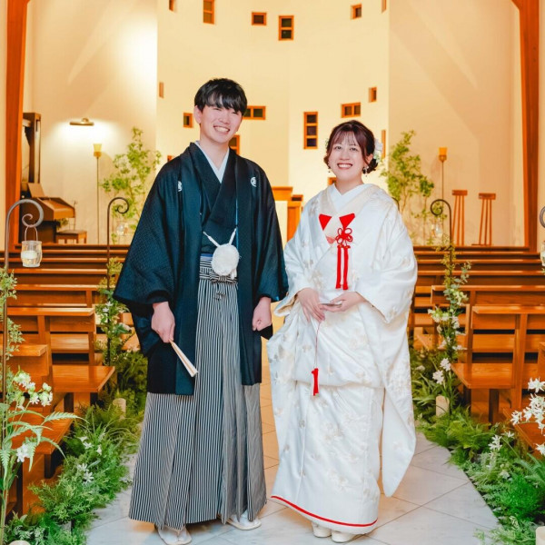 ライトアップされたガーデンやチャペル内での撮影も可能