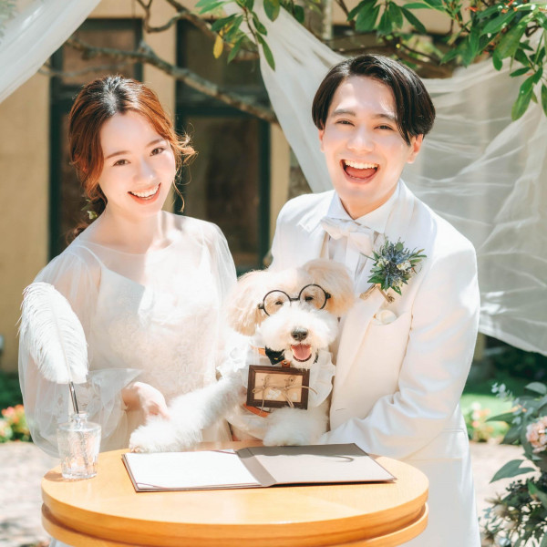 愛犬と一緒のウエディングが叶う＊挙式はもちろん披露宴会場もわんちゃんOKに！！