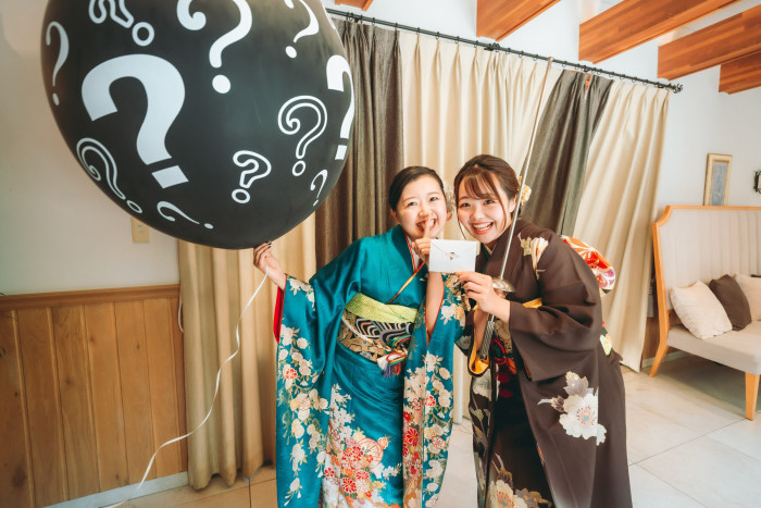 新郎新婦も知らずに性別発表できます
