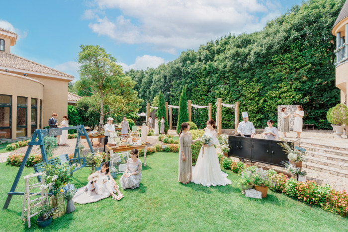 ガーデンパーティーでは、バーベキューグリルやデザートビュッフェなども叶う♪