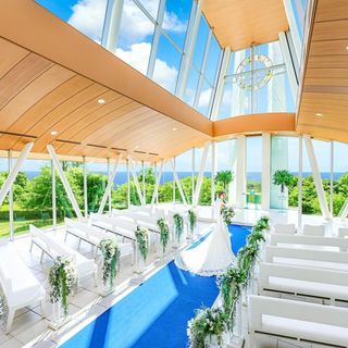 【人気No1】海空緑のチャペル＆会場見学×国産牛試食×16大特典