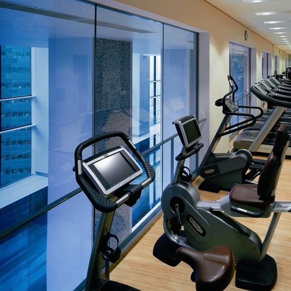 【29階水月スパ】60m2のフィットネスジムではさまざまな目的に対応できる最新のトレーニングマシーンやエアロビクススタジオを完備。|コンラッド東京の写真(1063268)
