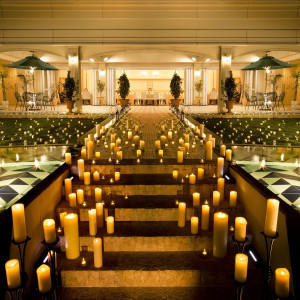 キャンドルナイトはパーティ会場からも一望でき、幻想的な雰囲気に|アールベルアンジェ名古屋の写真(1596348)