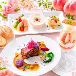 お盆平日限定*料理重視派へ《桃フルコース×特選和牛&オマール食べ比べ》