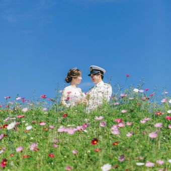 夏ではお花と一緒に撮影することも出来ます！