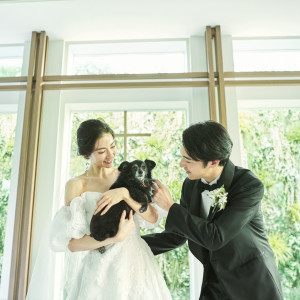 貸切だからこそ、愛犬を連れての結婚式もOK|アクアテラス迎賓館（新横浜）/テイクアンドギヴ・ニーズウェディングの写真(39777883)