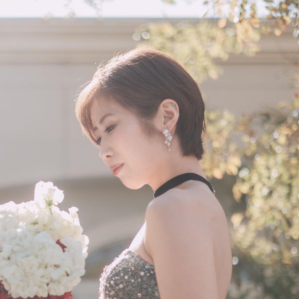 お色直しでばっさりヘアチェンジ。ベリーショートもドレス姿におすすめです。|ヴィラ・アンジェリカの写真(60344934)