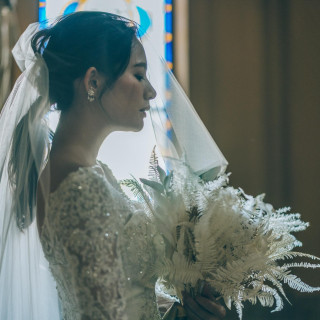 ブーケと一緒にソロショットもオススメ。