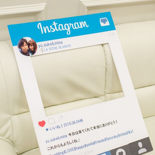 SNSでシェアして、これなかった友人にも楽しい式の様子をシェアできる♪アイディアグッズのご相談も☆|ラ・セーヌブランシュの写真(1399323)