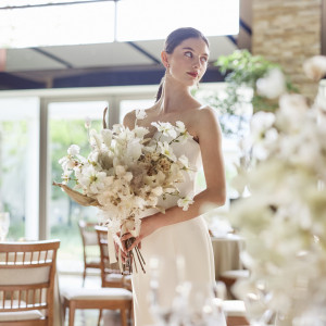大人の花嫁には、シルクの素材感が美しい上質なドレスを|Blanc Beige（ブラン：ベージュ）●BRASSグループの写真(32797784)