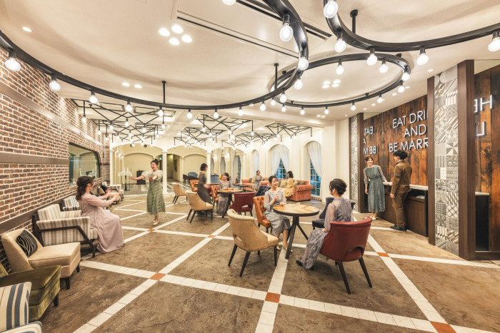 ウェルカムスペースも広々と。ゲストがゆったり寛ぐことができる。