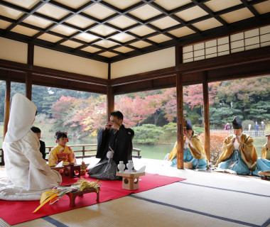 「二蝶挙式」 - 栗林公園「掬月亭」にて
