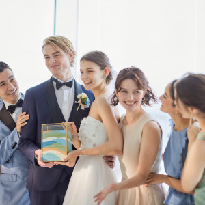 《おふたりだけのオリジナル♪人前結婚式》人前式ではおふたりに合わせた演出を組み込んで♪その他、教会式や和人前式、ガーデンでのガーデン挙式など、幅広いスタイルが可能です☆彡|Mandarin Port（マンダリンポルト）●BRASSグループの写真(44874502)