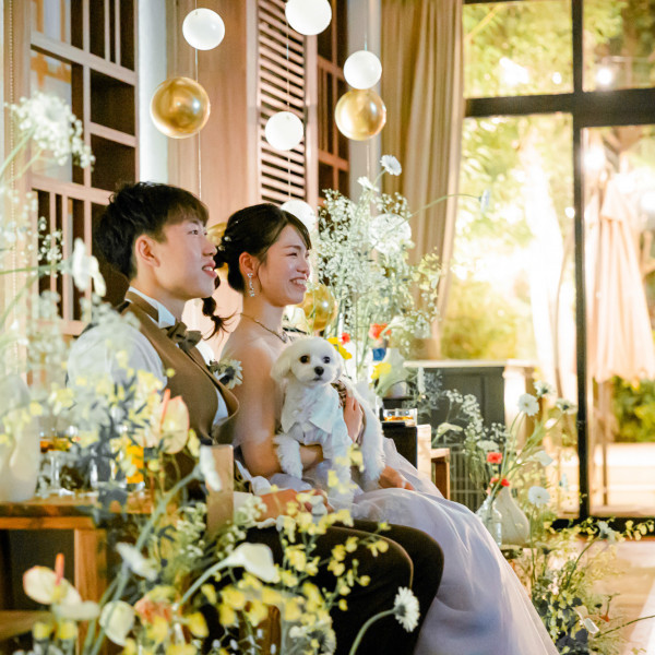 【ペットwedding】わんちゃんも一日一緒に過ごせるので安心！