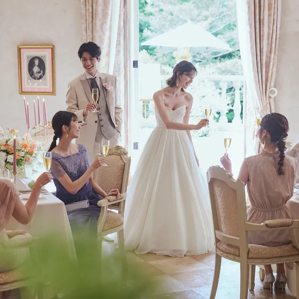 ダークブルーディナーステージパフォーマンス結婚式のウェディング 