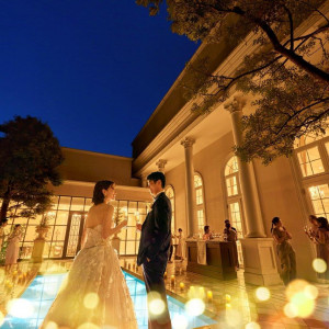 【シャンパーニュ邸】お洒落なナイトウエディングで夜の雰囲気を楽しもう！|京都 アートグレイス ウエディングヒルズの写真(23787128)