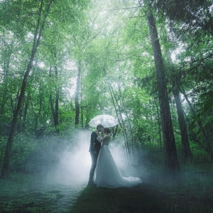 【雨の日が一番美しい】雨に煙る軽井沢の森は、しっとりとした神秘的な美しさに包まれます。緑はより深く鮮やかに輝き、雨音はまるで祝福の調べのよう|アネーリ軽井沢の写真(52120975)