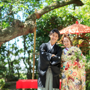 和装も映える庭園|神戸北野ハンター迎賓館の写真(14559921)