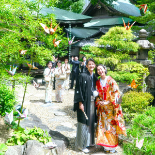 大阪天満宮の境内や日本庭園でフォトウエディング