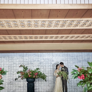 披露宴会場「水鏡の間」はモダンなデザインで、お二人を一層輝かせる|名古屋 河文の写真(5736962)