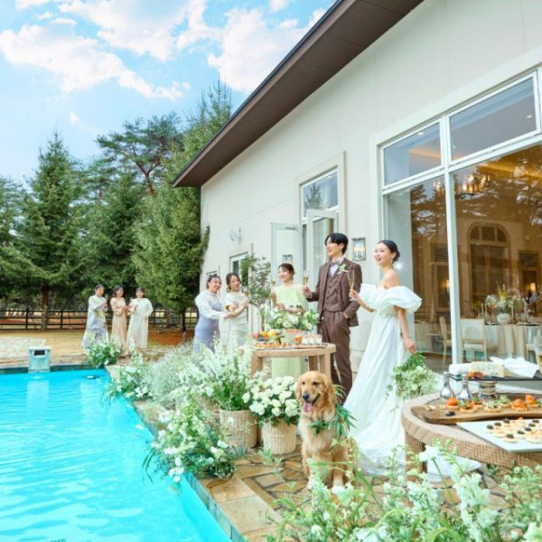 デリシュタール限定で披露宴前にゲストと食前酒を楽しむアペリティフパーティーが可能！