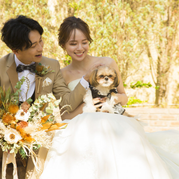 ぺットとの撮影も可能。一部ペット貸出衣装もご用意しています